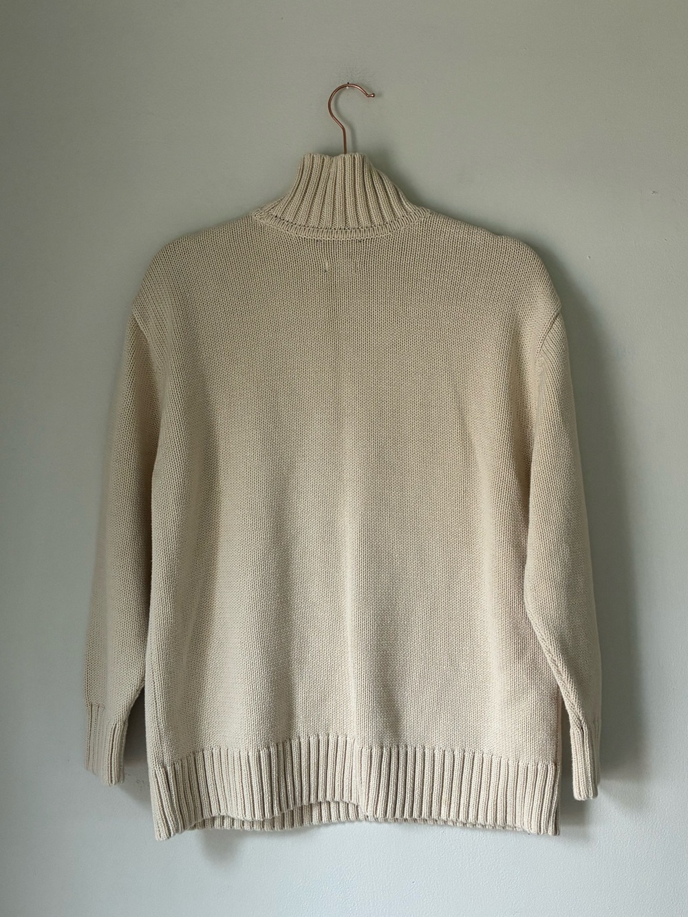 GAP 100% Cotton Oversized Mockneck Sweater in Cream - Picture 3 of 5